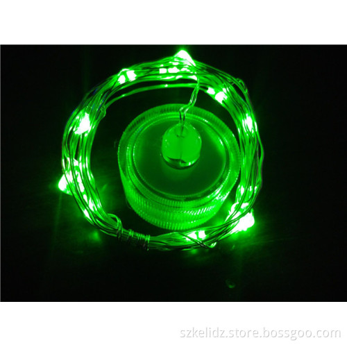 2017 Festival Mini Outdoor Waterproof Button Battery Operated Silver Wire String Starry Light For Bottle Decoration